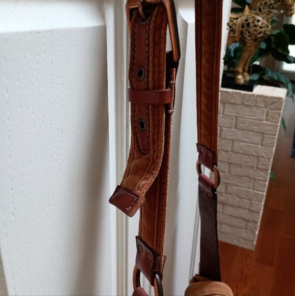 Fossil Tan Canvas and Leather Messenger Bag - Picture 7 of 14